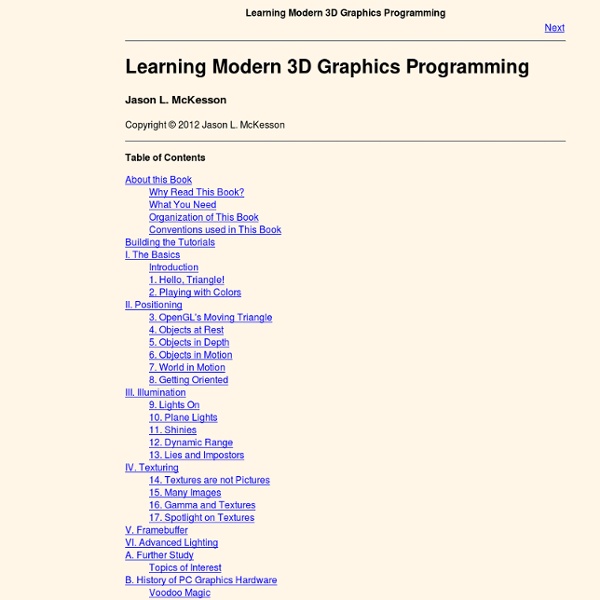 Learning Modern 3D Graphics Programming