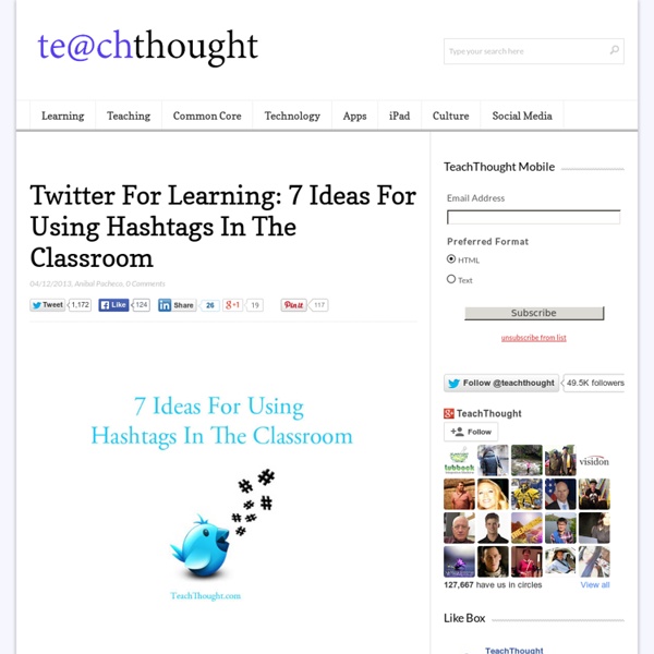 Twitter For Learning: 7 Ideas For Using Hashtags In The Classroom