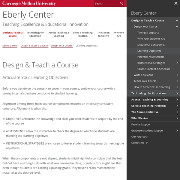 Learning Objectives - Eberly Center