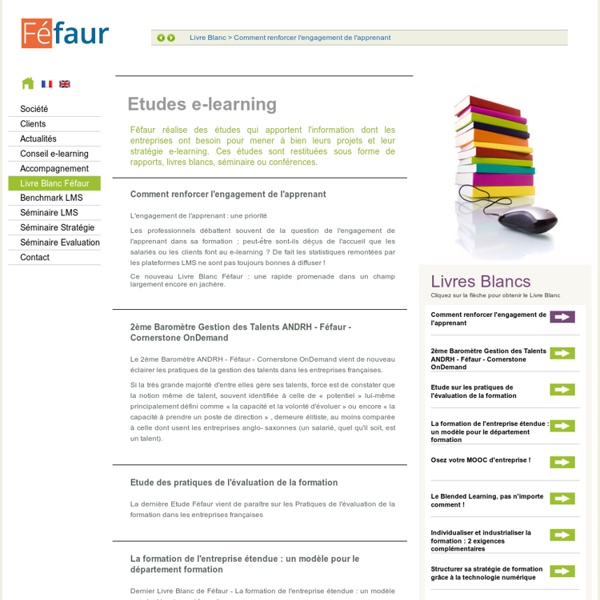 Etude LMS Féfaur - Livre Blanc e-learning et réalisation d’études de projets eLearning