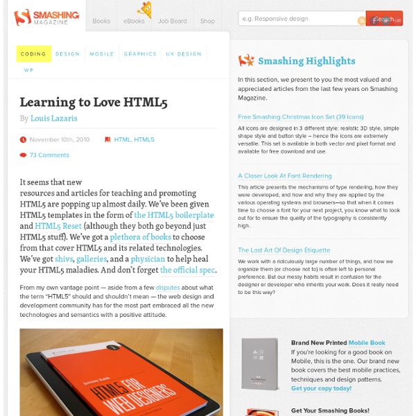 Learning to Love HTML5