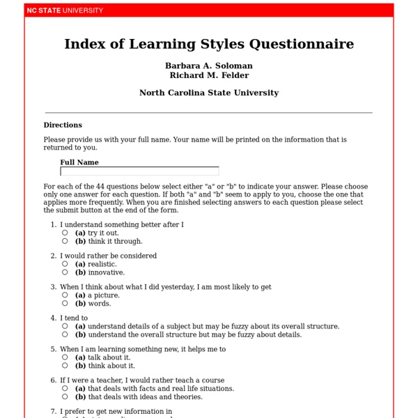 index-of-learning-styles-questionnaire-pearltrees