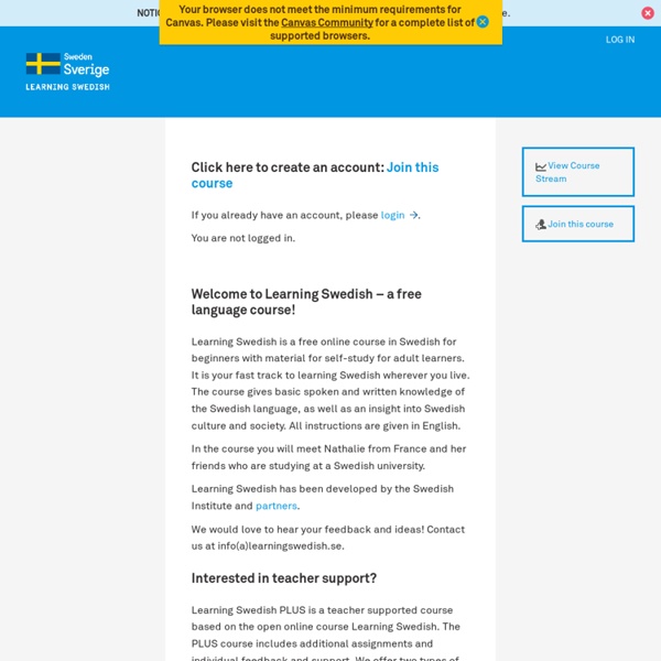 Learning Swedish