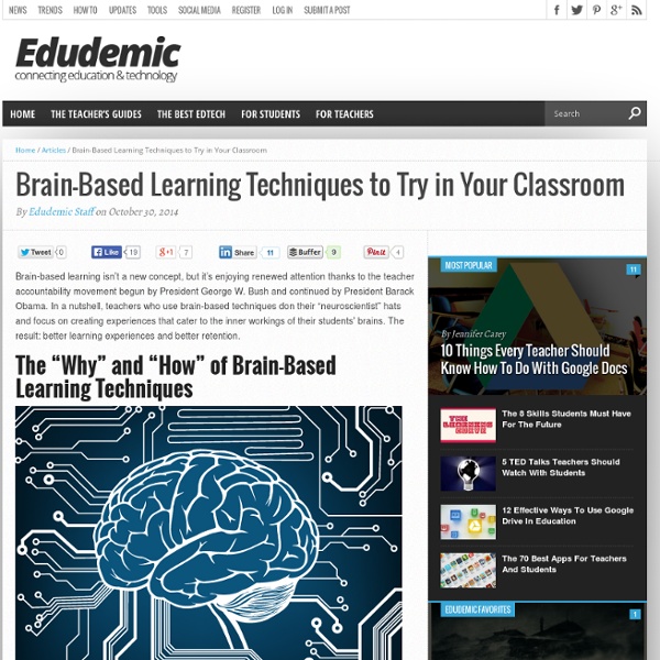 Brain-Based Learning Techniques to Try in Your Classroom
