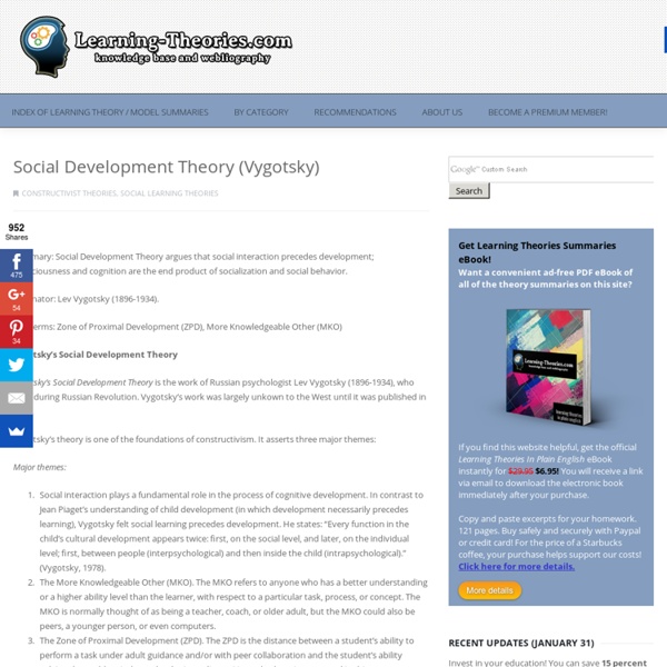 Social Development Theory (Vygotsky