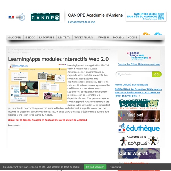 LearningApps modules interactifs Web 2.0