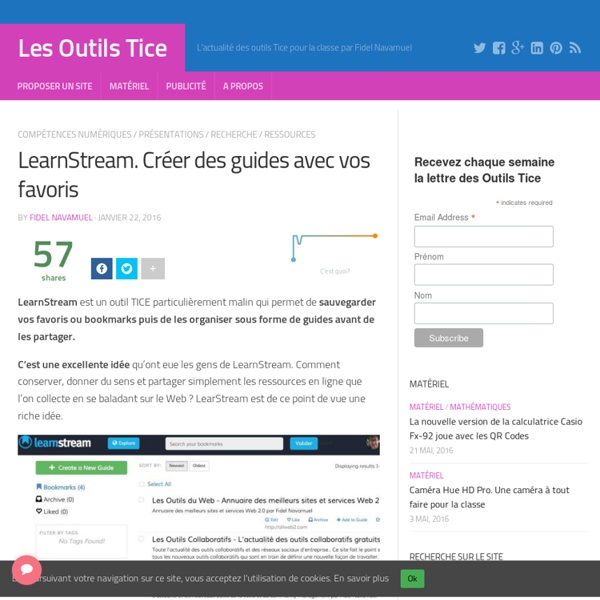 LearnStream. Créer des guides avec vos favoris