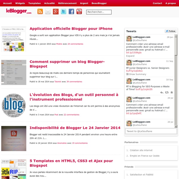 LeBlogger.com : Blogger et Blogspot