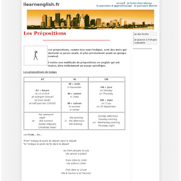 Leçon - Les prépositions