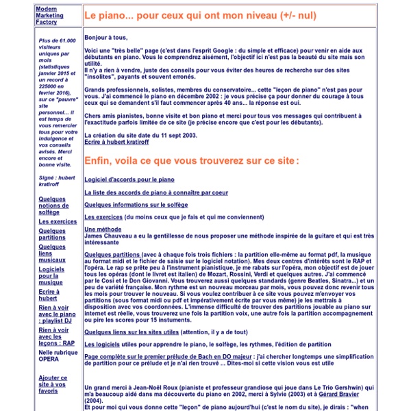 Www.lalecondepiano.com : Le piano pour les débutants : partitions solfège exercices cours de piano