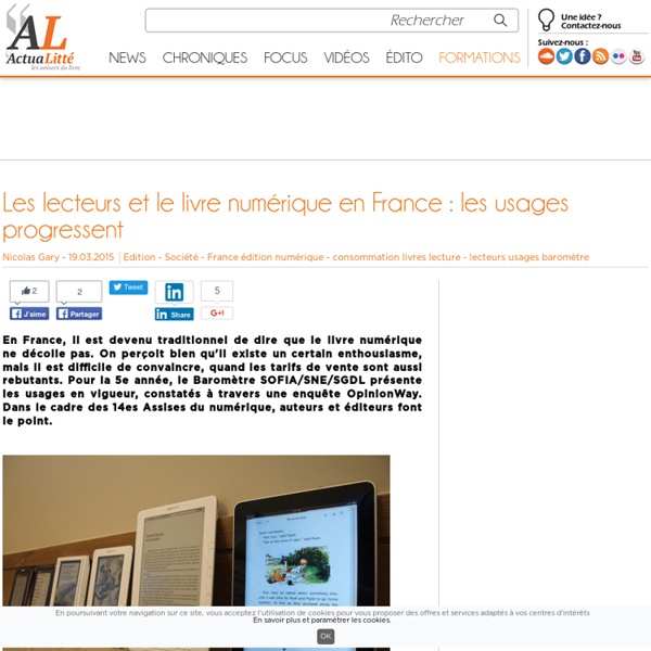 Les lecteurs et le livre numérique en France : les usages progressent