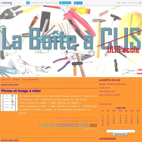 Lecture compréhension - la boîte à clis