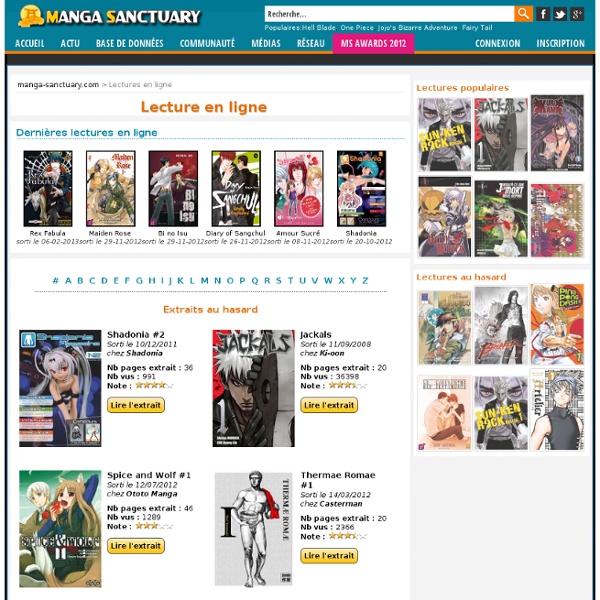 Lecture en ligne de Manga, Manwha, Manhua