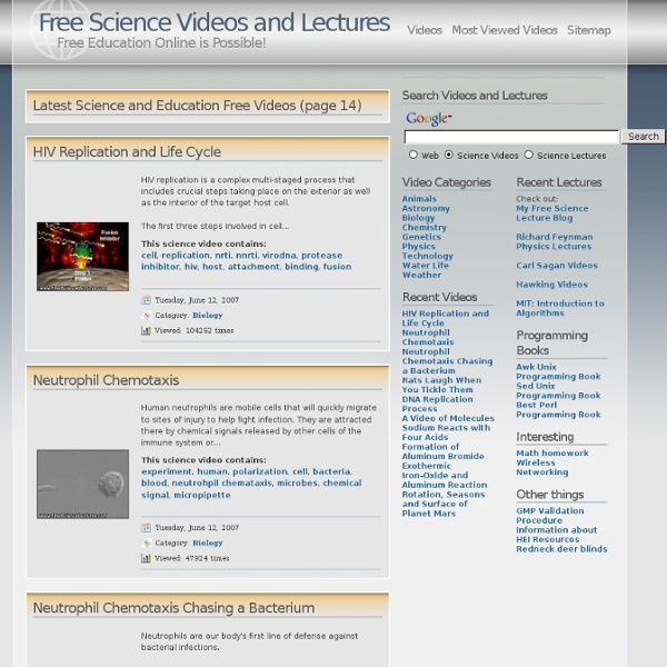 Free Science Videos and Lectures: Free Education Online is Possible!