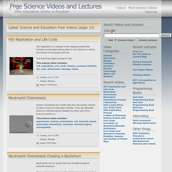 Free Science Videos and Lectures: Free Education Online is Possi