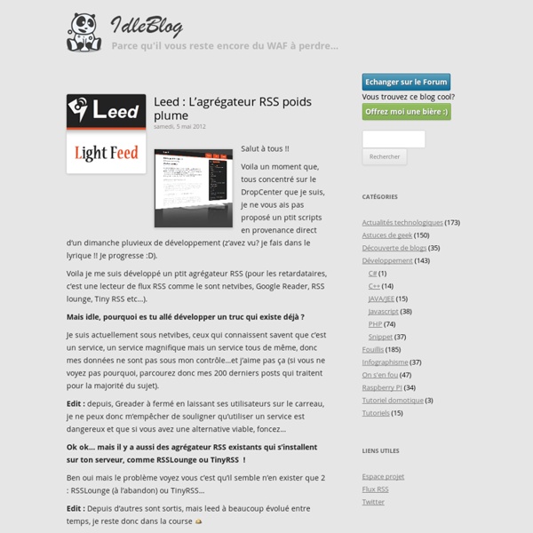Leed : L’agrégateur RSS poids plume