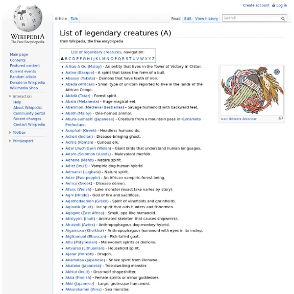 List of legendary creatures (A)