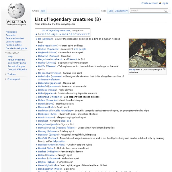List of legendary creatures (B)