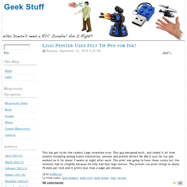 Lego Printer Uses Felt Tip Pen for Ink! - Geek Stuff
