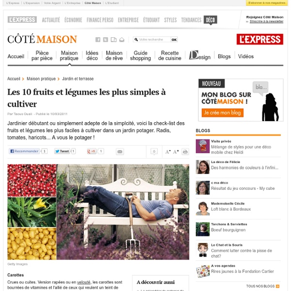 Les 10 fruits et légumes les plus simples à cultiver - Cotemaison.fr