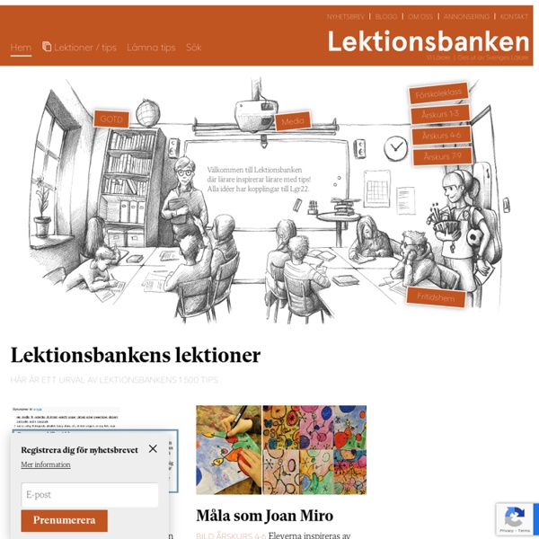 Lektionsbanken.se - Lärare inspirerar lärare