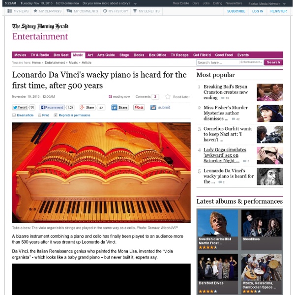 Leonardo Da Vinci's wacky piano is heard for the first time, after 500 years