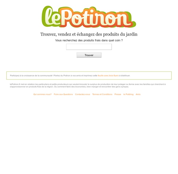 LePotiron.fr - Trouvez, vendez et échangez des produits du jardin