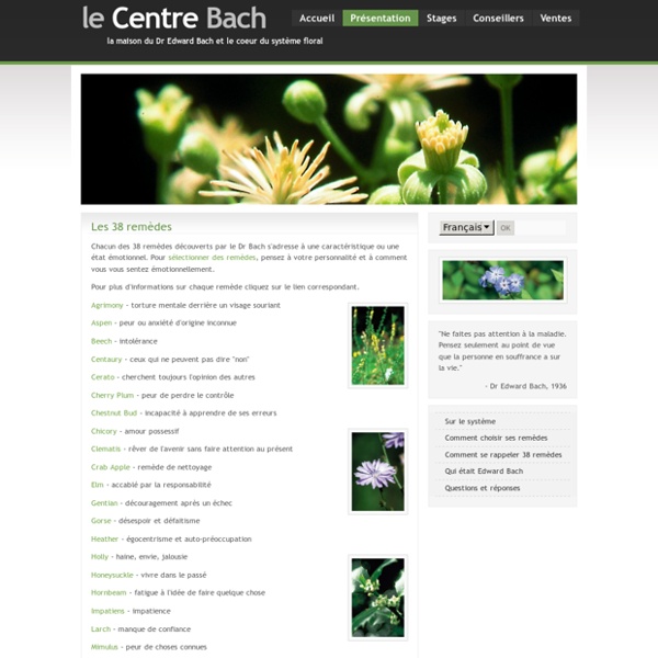 Les 38 fleurs du Dr Bach