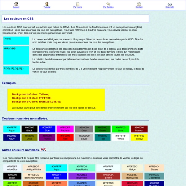 Styles CSS : Les couleurs en CSS