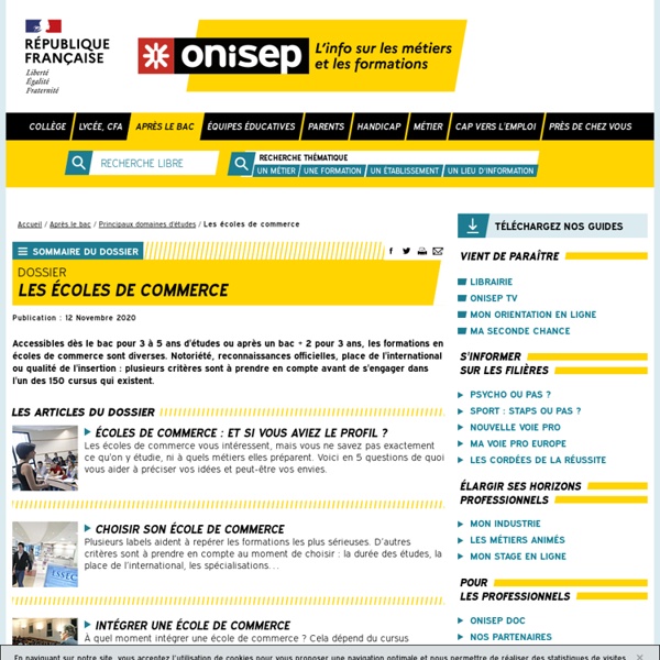 ONISEP : les écoles de commerce