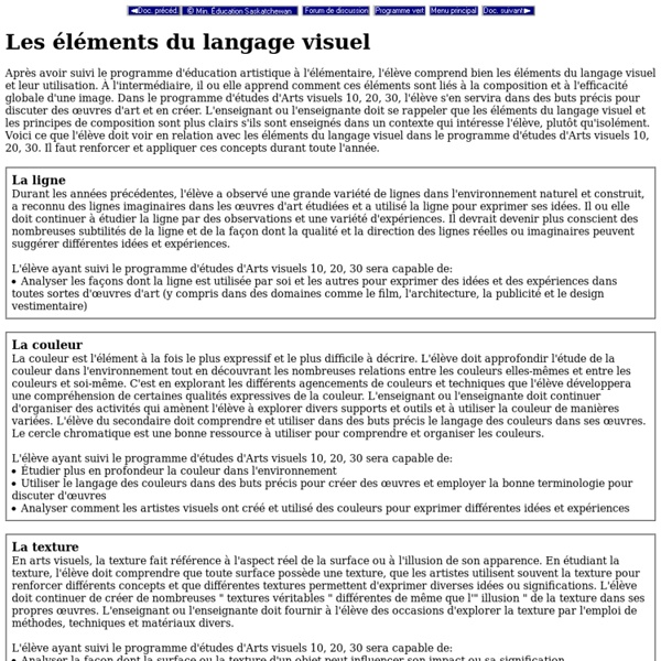 Les elements du langage visuel