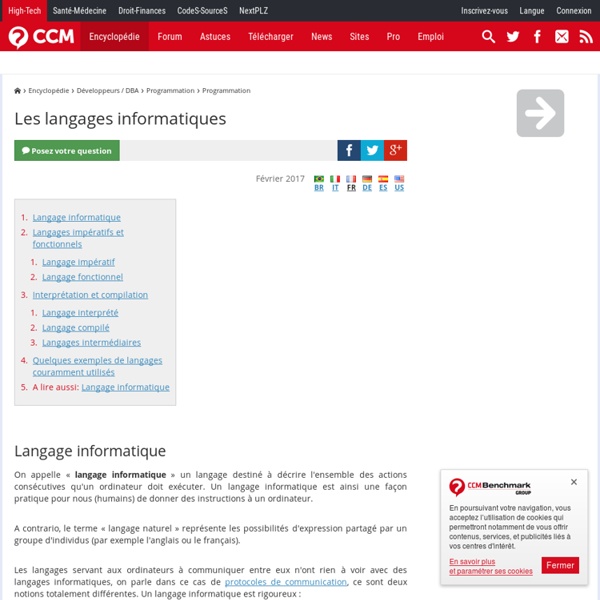 Les langages informatiques