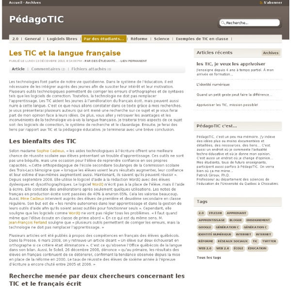 Les TIC et la langue française