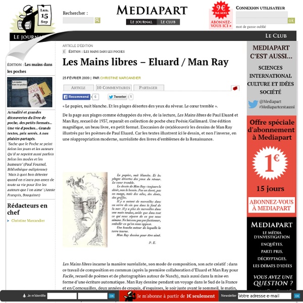 Quelques pistes - Les Mains libres – Eluard / Man Ray