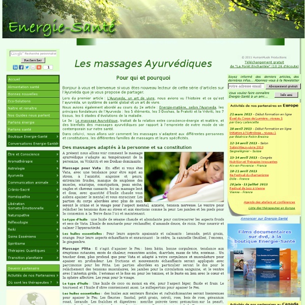 Les massages Ayurvédiques