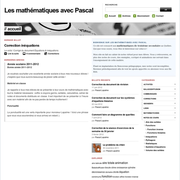 Les mathématiques avec Pascal