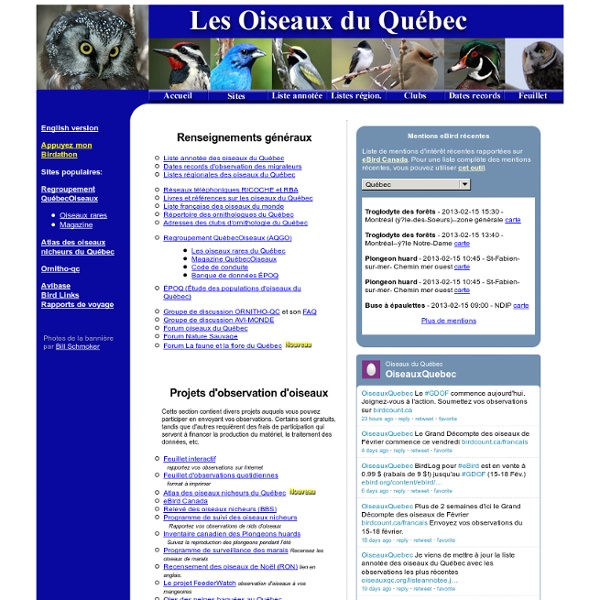 Les Oiseaux du Québec