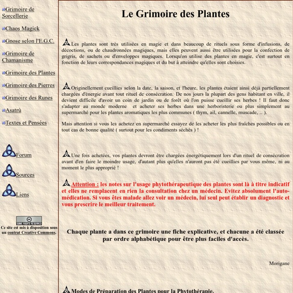 Les Plantes en Magie