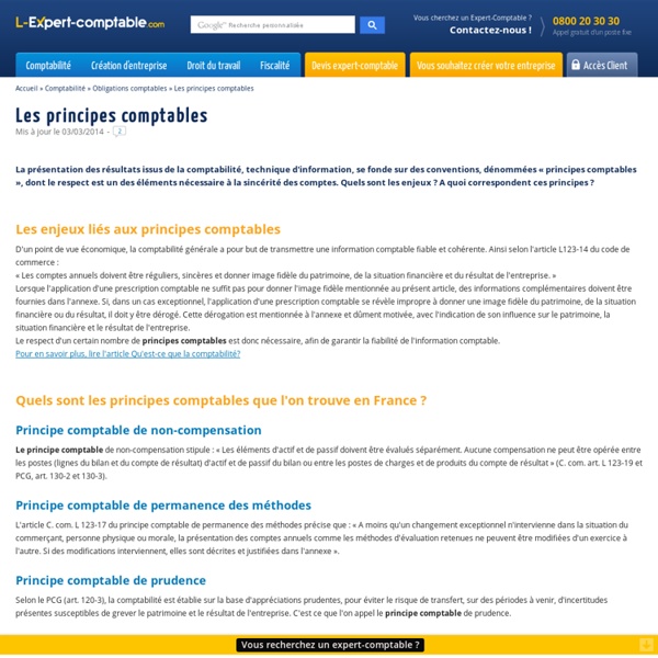 Les principes comptables