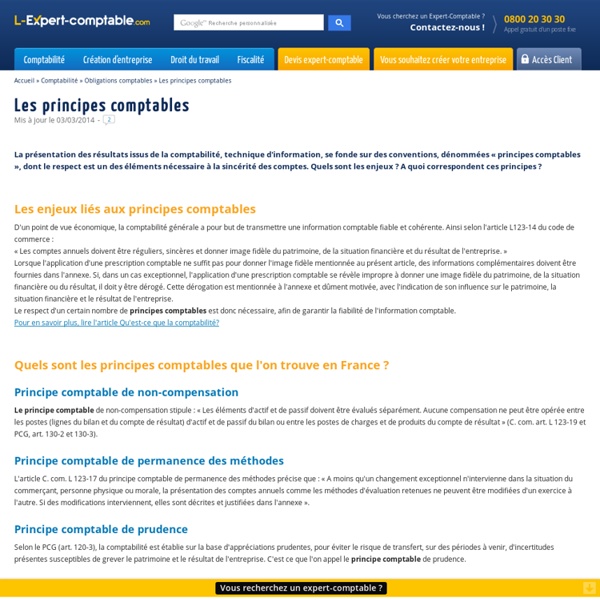 Les principes comptables