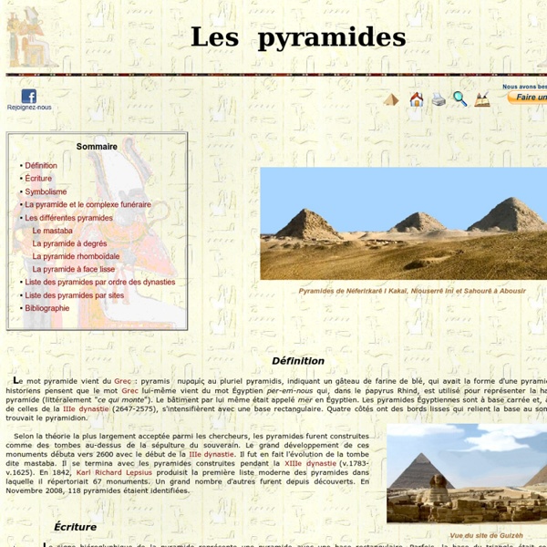 Les principales Pyramides