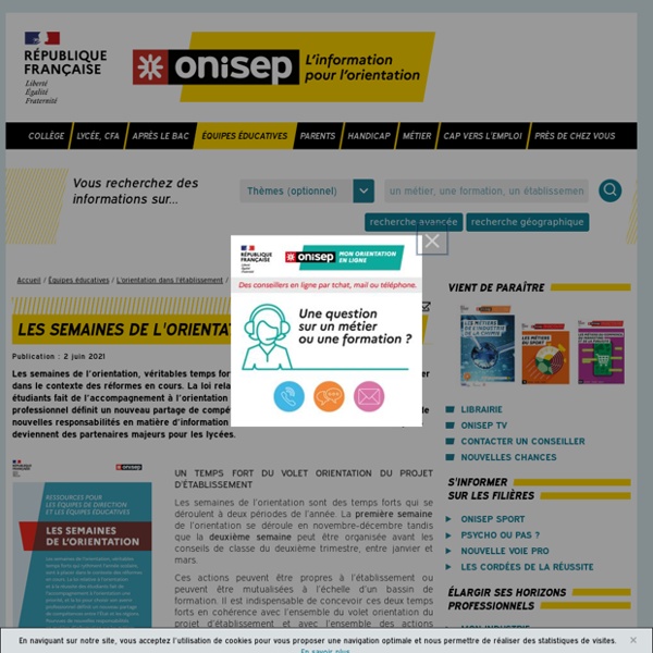 Les semaines de l'orientation - Onisep