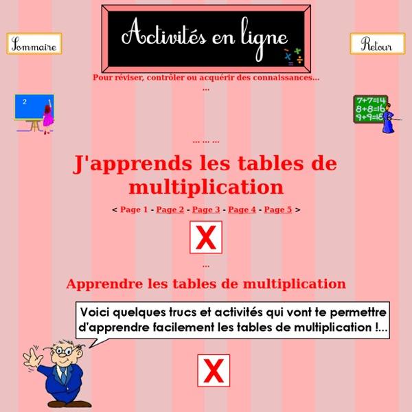 Les tables de multiplication