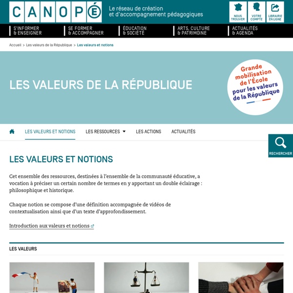 Les valeurs de la République (notions) - Dossier Réseau Canopé