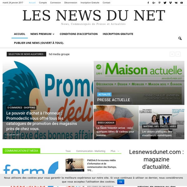 Communiqués de presse, actualités sur Les News du Net