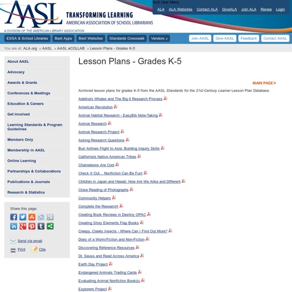 Lesson Plans - Grades K-5