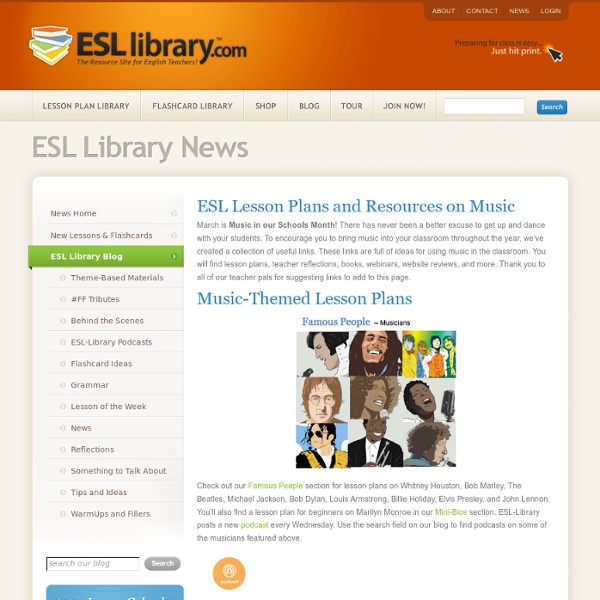 ESL Lesson Plans and Resources on Music