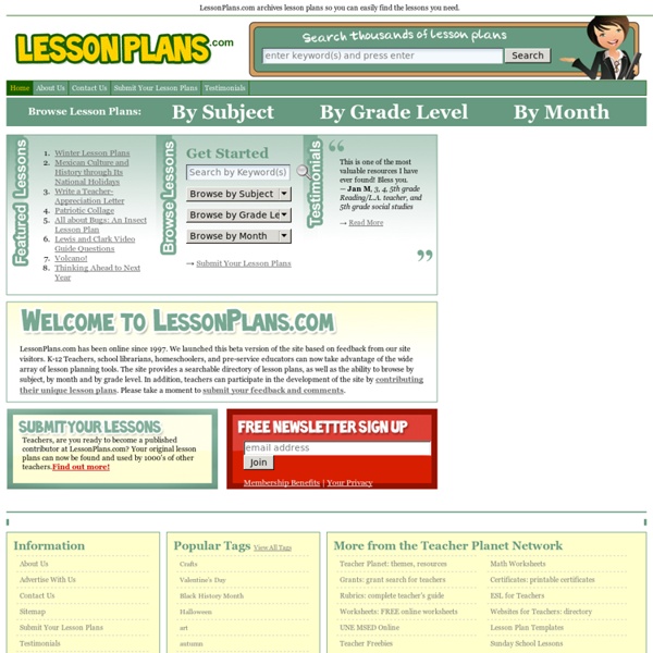 Lesson Plans for Teachers - Free Lesson Plans > LessonPlans.com