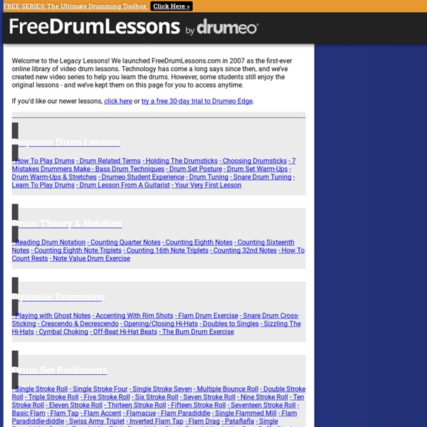 » FREE DRUM LESSONS - #1 Source For Video Drum Lessons Online
