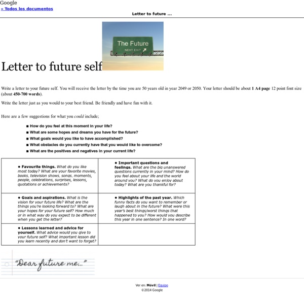 Letter to future self